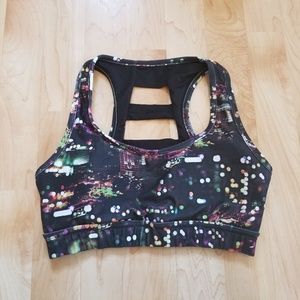 City at Night Sports Bra with Cutouts